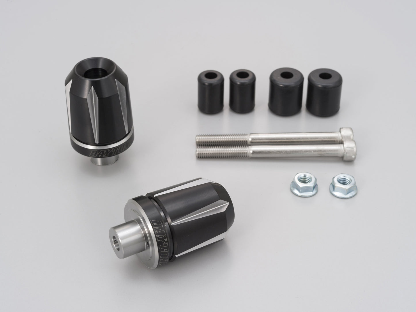 Cp.stabilizzatori finali manubrio anodizzati "TKM-2" nero-silver