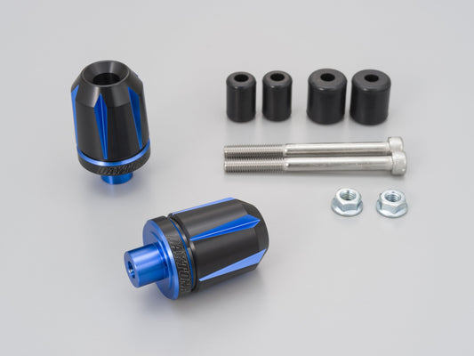 Cp.stabilizzatori finali manubrio anodizzati "TKM-2" nero-blu
