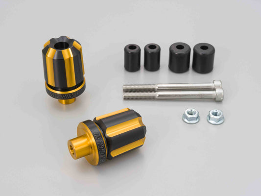 Cp.stabilizzatori finali manubrio anodizzati "TKM-3" nero-oro