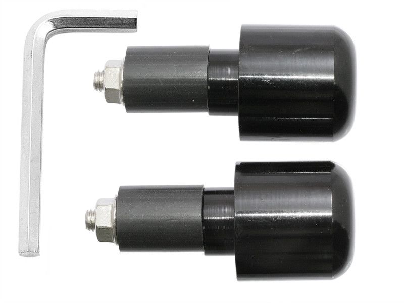 Coppia terminali manubrio liscio alluminio 17mm. colore Nero