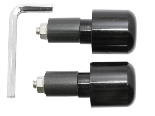 Coppia terminali manubrio liscio alluminio 17mm. colore Nero