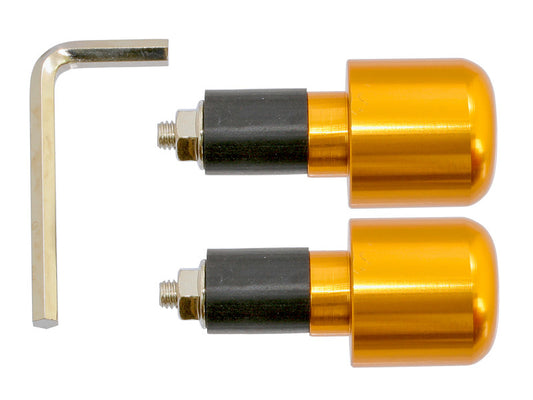 Coppia terminali manubrio liscio alluminio 17mm. colore Oro
