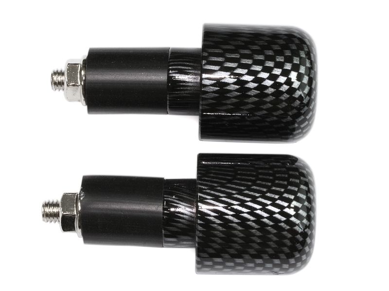 Coppia terminali manubrio liscio alluminio 17mm. colore Carbon Look