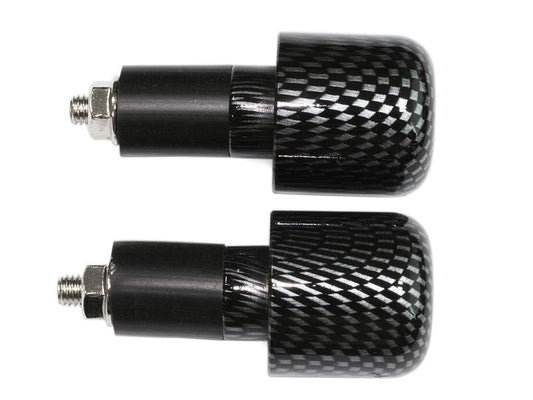 Coppia terminali manubrio liscio alluminio 17mm. colore Carbon Look