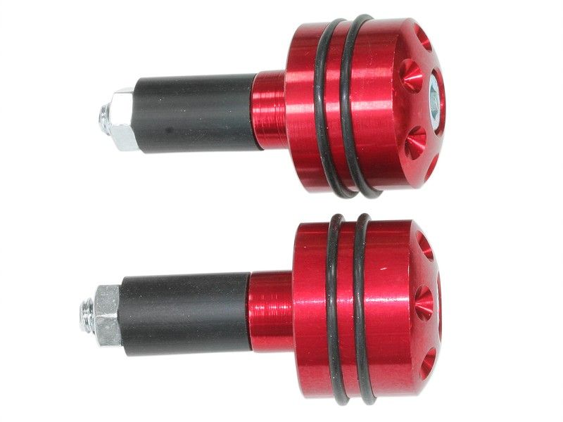 CP.STABILIZZATORI MANUBRIO TRAFORATO ALLUMINIO CON O-RINGS 17 mm. colore Rosso