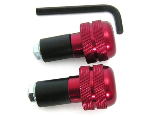 CP. TERMINALI MANUBRIO ZIGRINATI ALLUMINIO 13mm. colore Rosso