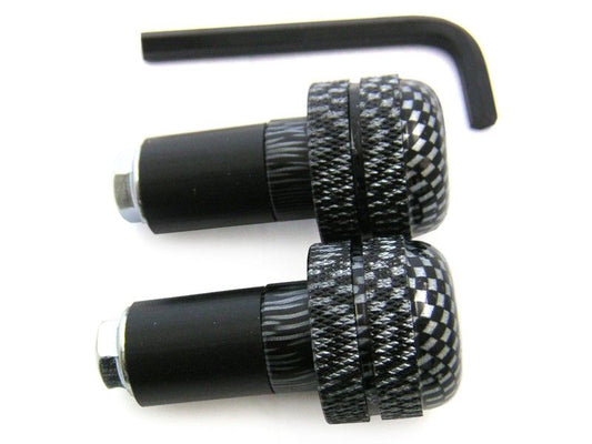 CP. TERMINALI MANUBRIO ZIGRINATI ALLUMINIO 13mm. colore Carbon Look