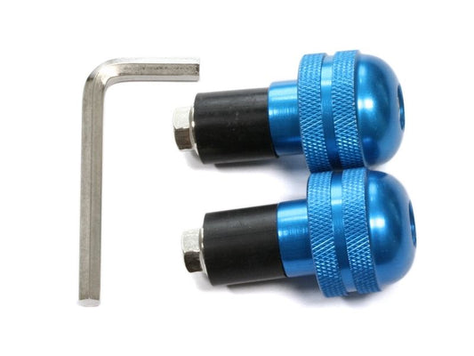 CP. TERMINALI MANUBRIO ZIGRINATI ALLUMINIO 17mm. colore Blu