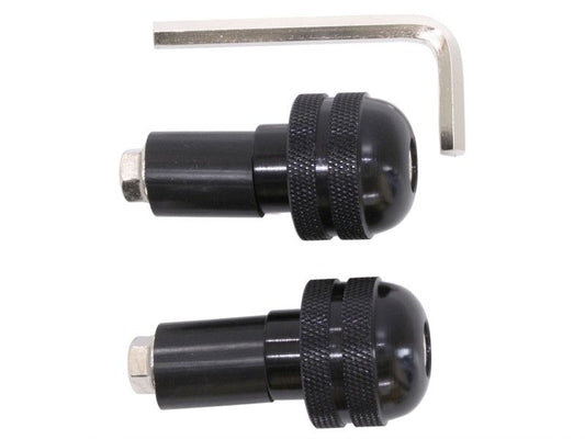 CP. TERMINALI MANUBRIO ZIGRINATI ALLUMINIO 17mm. colore Nero