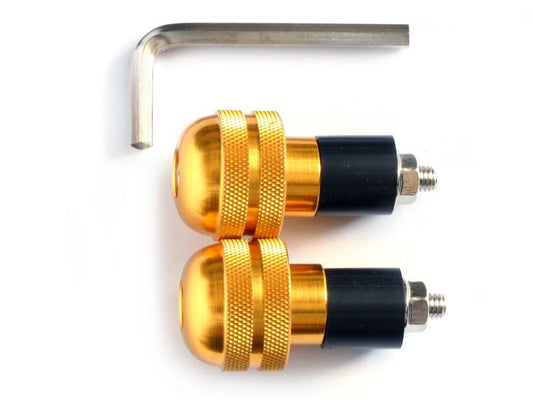 CP. TERMINALI MANUBRIO ZIGRINATI ALLUMINIO 17mm. colore Oro