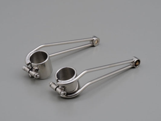 Cp.staffe supporto fanale anteriore "VINTAGE" DIA.35MM, inox lucido