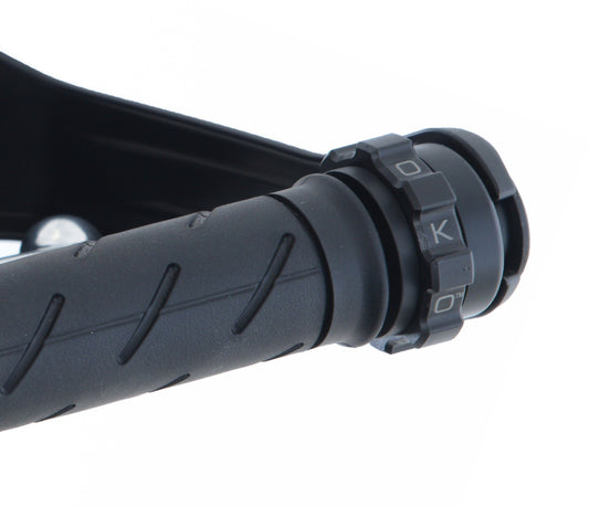 Cruise control meccanico moto HD con manubrio "Chubbie" (21mm ID) terminale Cannonball cromato