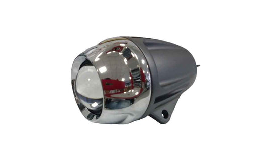 FANALE AUSILIARIO DI PROF.POLIEL. ALOG. 12V55W montaggio a paramotore - GHIERA CROMO CORPO GRIGIO