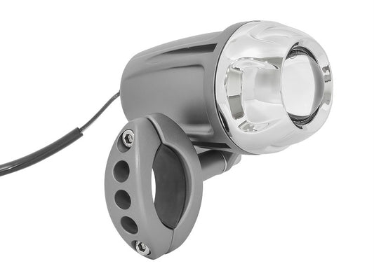 FANALE AUSILIARIO DI PROFONDITA' POLIELLISSOIDALE ALOGENO 12V55W - GHIERA CROMO colore Grigio