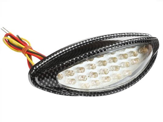 FANALINO POSTERIORE CARBON A LED, UNIVERSALE "ASSEN" OMOLOGATO
