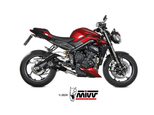 IMPIANTO COMPLETO X-M5 INOX NERO MIVV TRIUMPH STREET TRIPLE 765 R / RS 2023-2024