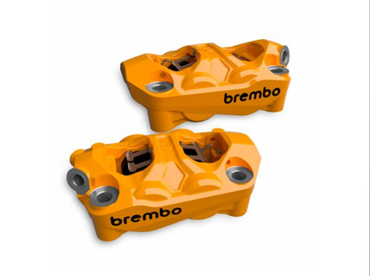COPPIA PINZE ANTERIORI RADIALI HYPURE GIALLE 100 MM BREMBO RACING