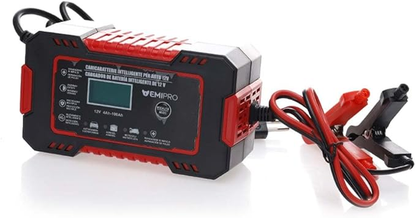 Caricabatterie per Auto 12V 6A, Caricatore Automatico Intelligente, Ricarica Batteria Auto Moto 12V 4Ah-100Ah, Schermo LCD