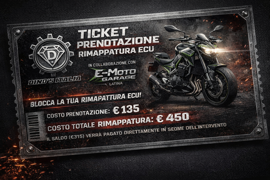 TICKET PRENOTAZIONE RIMAPPATURA E-MOTO GARAGE