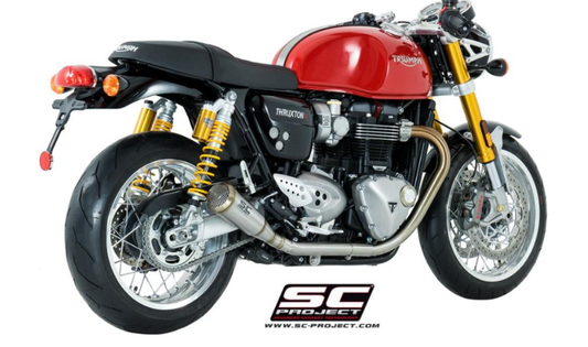 THRUXTON 1200 (2016) - R Coppia di silenziatori Conico 70s acciaio inox, corto