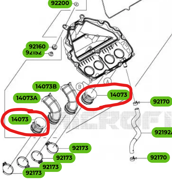 CORNETTI ASPIRAZIONE CORTI PER Z 900 (QTA. 2).
