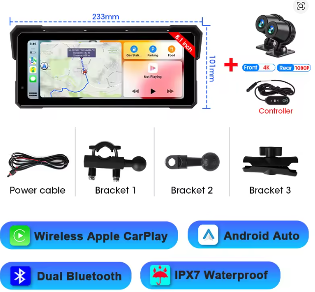 MOTO CAR PLAY CON TELECAMERA ANTERIORE E POSTERIORE