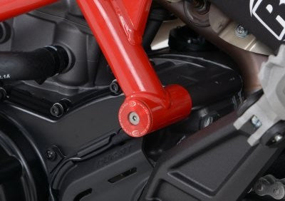 Inserto prot.telaio SX o DX (ord.2 x moto) Ducati Hypermotard 821/939/939SP/950, Hyperstrada 821/939, Desert X '22 (col.rosso)