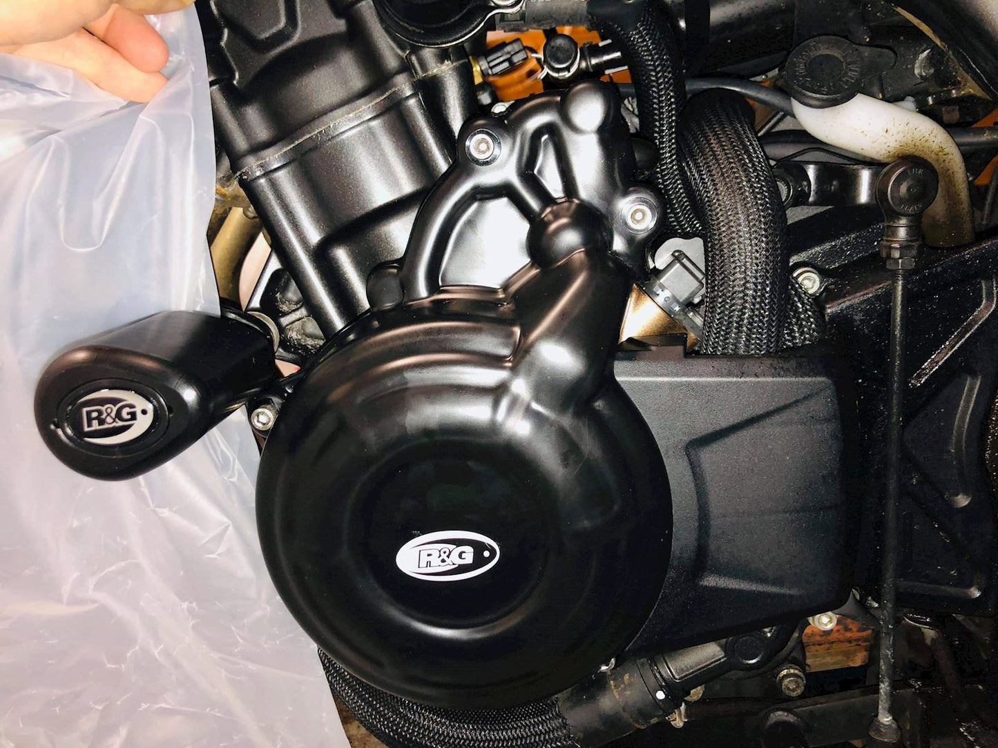 kit 2 pezzi (ECC0284BK-ECC0285BK) - prot.motore Honda CBR500R '19- (senza R&G CP) / CB500F '19- / CB500X '19- / CB400X '19-
