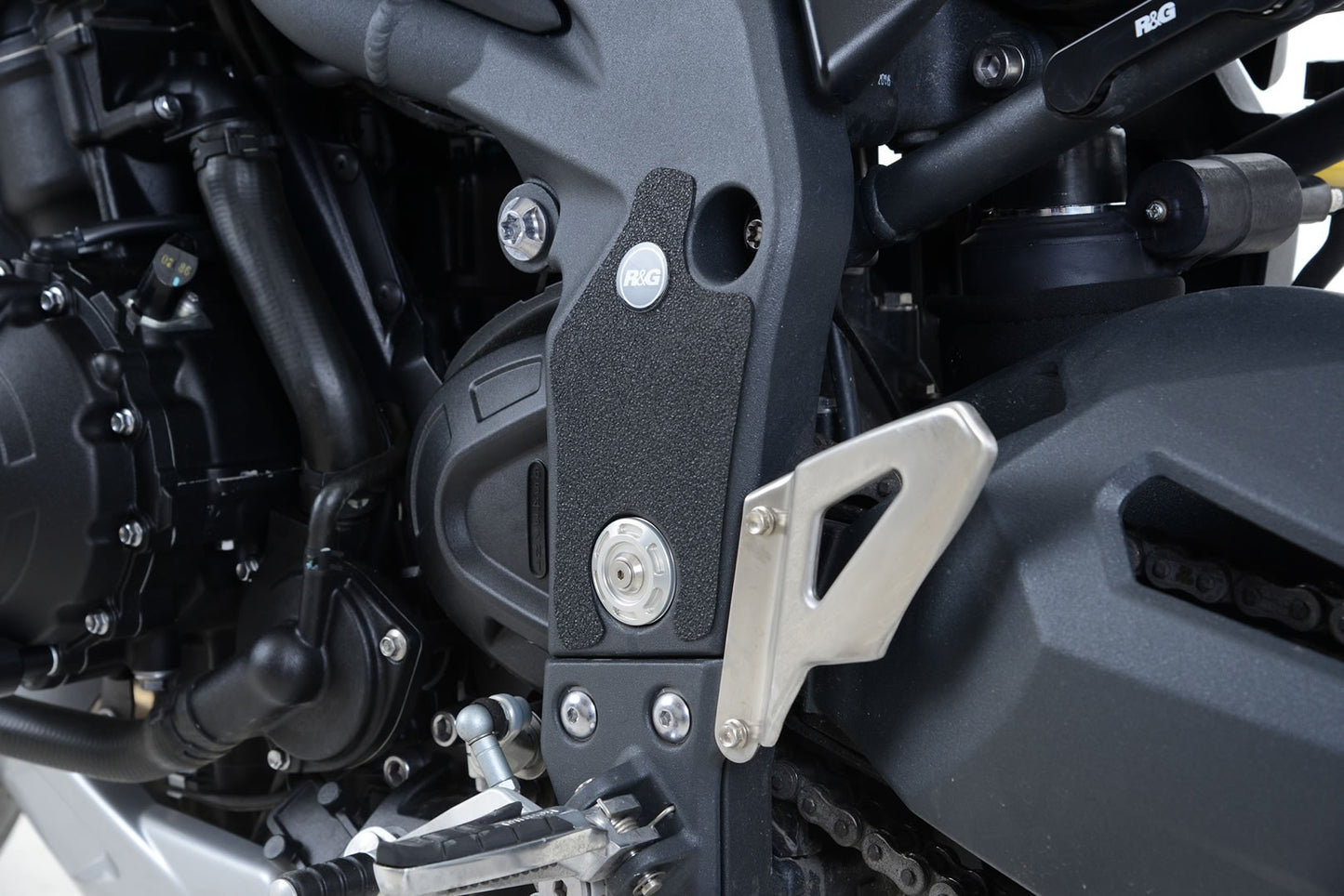Kit 2pz.adesivi anti-scivolo paratacco Triumph Tiger 1050 Sport '16- (telaio) - nero
