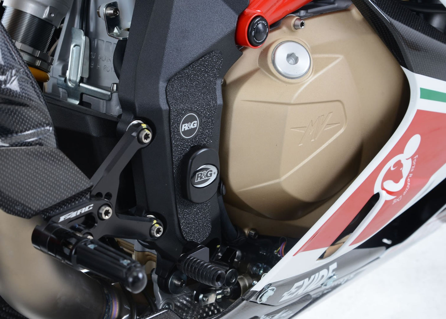 Kit 3pz.adesivi anti-scivolo paratacco MV Agusta F4 1000R '10- / F4RR / F4RC '15- - nero