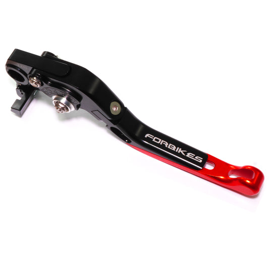 Leva freno moto "Syncro" regolabile e reclinabile, modello per Honda CBR 250 finale leva Rosso, colore Nero