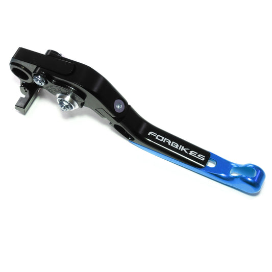 Leva frizione moto "Syncro" regolabile e reclinabile, modello per Honda colore Nero,finale leva blu