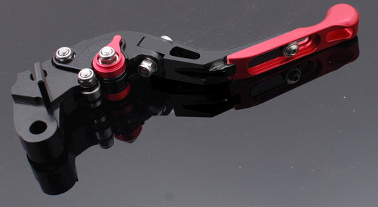 Leva frizione SYNCRO regolabile e reclinabile, modello per Suzuki B-KING 2008-2011 finale leva Rosso, colore Nero