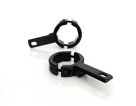 MORSETTI MONTAGGIO FANALE ANTERIORE PER BARRE 39-49MM - NERO