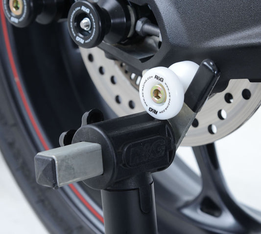 nottolini cavalletto post. BMW S1000RR '10- / S1000R '14- / Street Triple / Street Triple R/RX '13-'16 / 765 RS/R/S '17- / RE Interceptor 650 '19- (colore bianco)