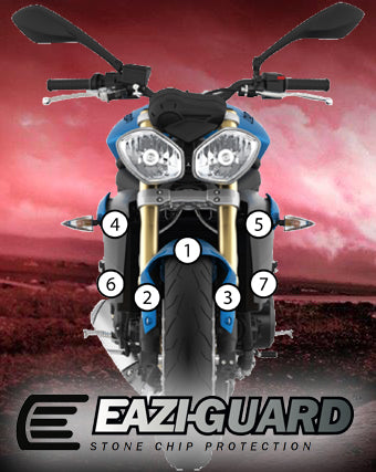 Pellicola adesiva per moto triumph 675 street triple 2013-2016 Opaco