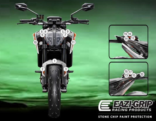 Pellicola adesiva per moto 890 DUKE R 2021- Opaco