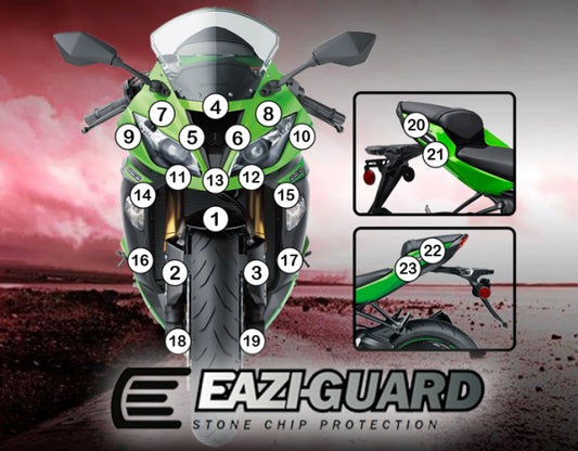 Pellicola protettiva kawasaki zx6r (636) 2013-2016 Lucido