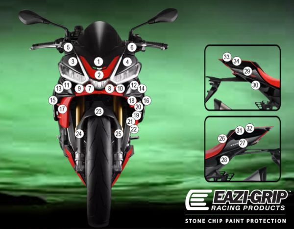 Pellicola adesiva per moto TUONO V4 2021- Lucido
