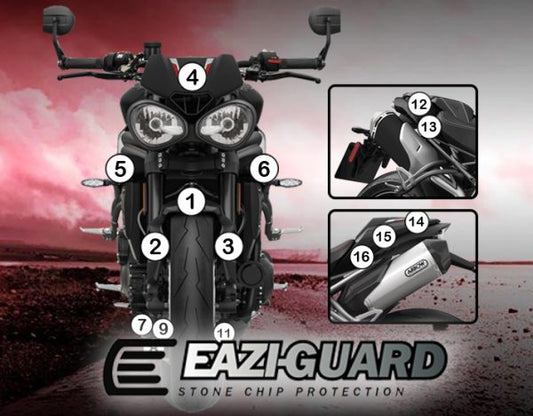 Pellicola adesiva moto triumph 1050 speed triple 2016-2017 Opaco