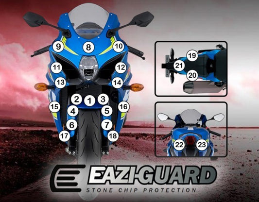 Pellicola adesiva moto yamaha yzf- r3/r25 2015-2018 Lucido