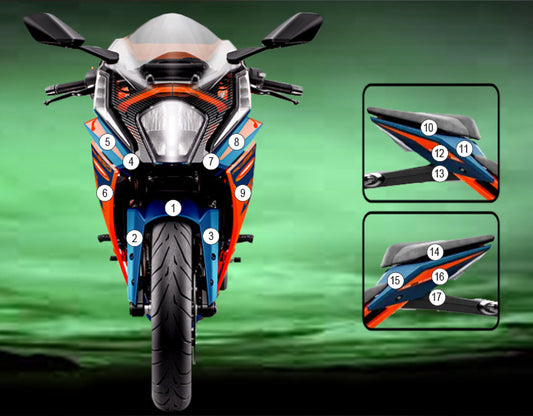 Pellicola protettiva KTM RC 125, RC 200, RC 390 2022- Opaco
