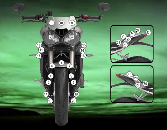Pellicola protettiva TRIUMPH STREET TRIPLE 2017-2019 Lucido