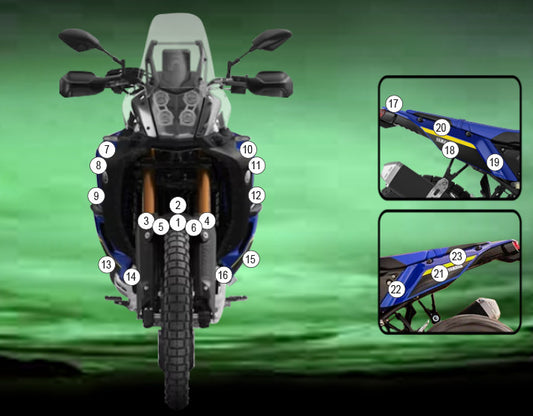 Pellicola protettiva YAMAHA TENERE WORLD RAID 2022- Opaco