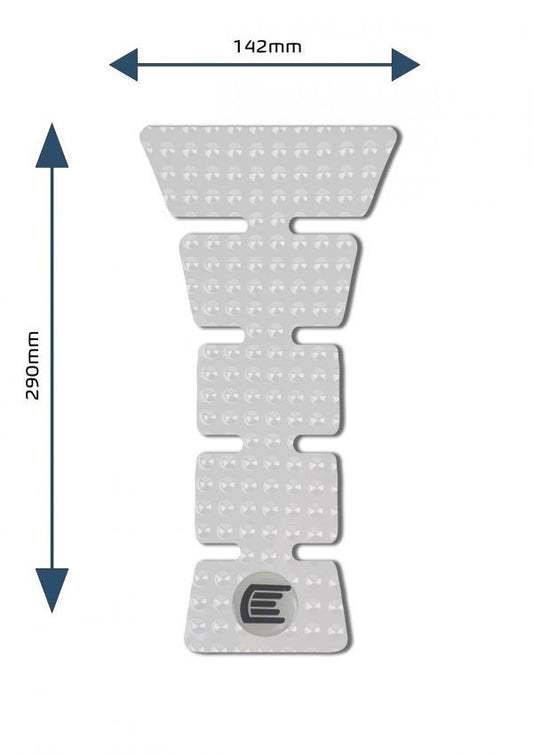 Protezione serbatoio moto centrale ed universale Design E colore Trasparente, tipo Eazi-Grip EVO