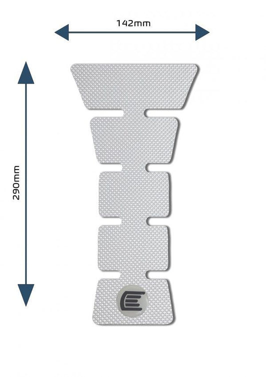 Protezione serbatoio moto centrale ed universale Design E colore Trasparente, tipo Eazi-Grip PRO