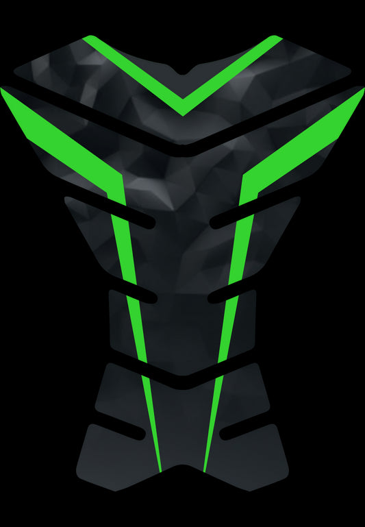 Protezione serbatoio resinata, tipo A - "TRIBAL" Verde