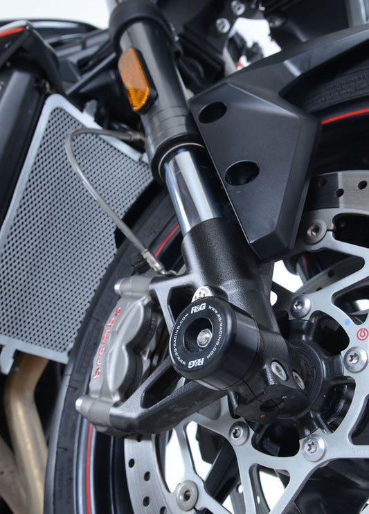protezioni perno forcella anteriore, Triumph Trident (660) '21- / Tiger 660 Sport '22- / Street Triple RX '15- / 765 RS/R/S '17- / Daytona Moto2 765 / 675 Daytona '13- / Street Triple '13-'16 (large bobbin)