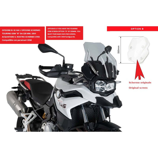 PUIG CUPOLINO TOURING BMW F750 GS 18-24 FUME CHIARO-CUP. TOURING OEM