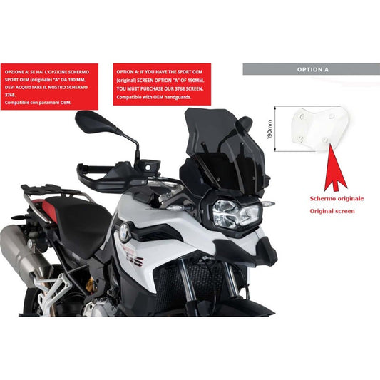 PUIG CUPOLINO TOURING BMW F850 GS ADVENTURE 19-24 FUME SCURO-CUP. SPORT OEM